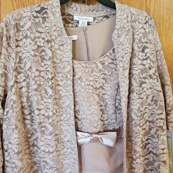 Roamans lace dress with matching lace cover jacket size 16 - Picture 2 of 15
